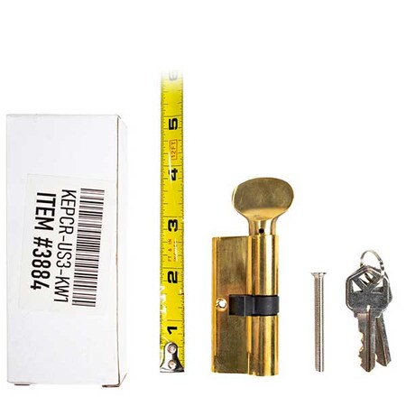 Kenaurd Kenaurd: Profile Cylinder - Key + T-Turn - KW1 - US3 Gold (70mm) KEPCR-US3-KW1